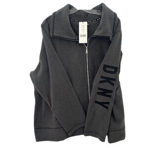 NWOT DKNY Sport Plus Size Fleece, Zip Jacket, Heather Gray, Size 3X